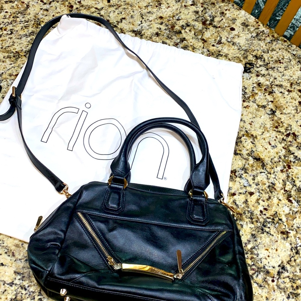 Black Leather Rian Purse